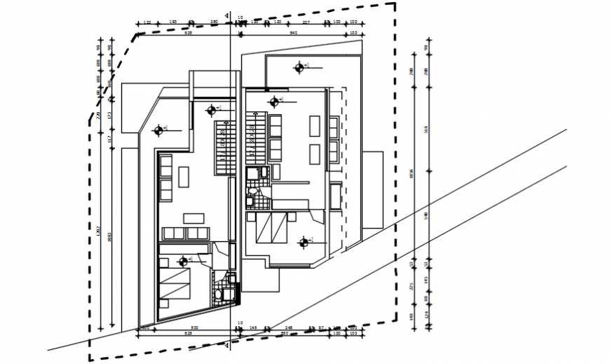 2 d cad drawing of floor level plan living Auto Cad software