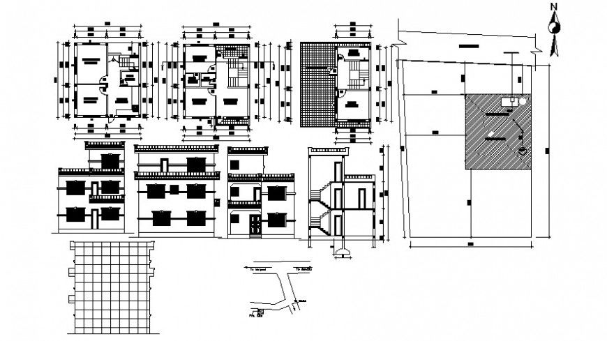 2 d cad drawing of floor plan elevation Auto Cad software