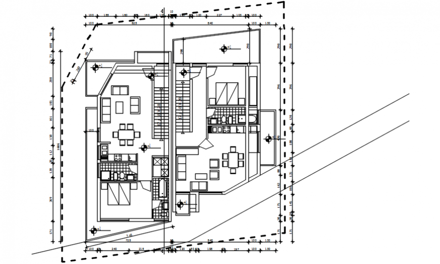 2 d cad drawing of floor plan furniture Auto Cad software
