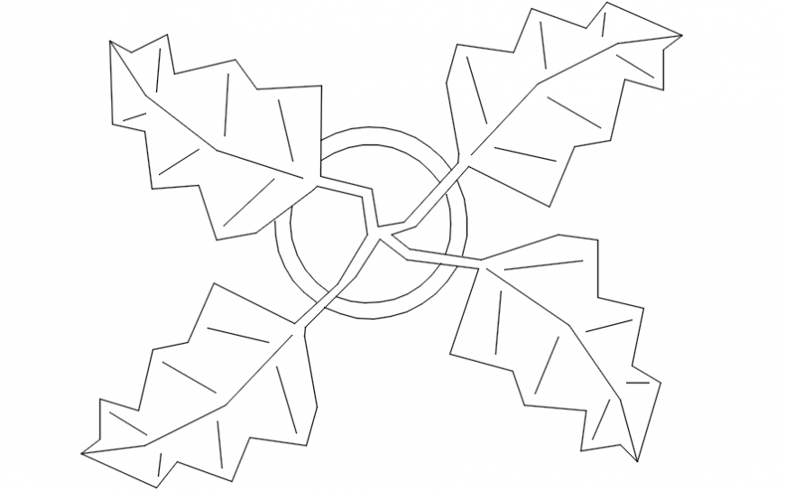 2 d cad drawing of flower pot top view blocks of Auto Cad software
