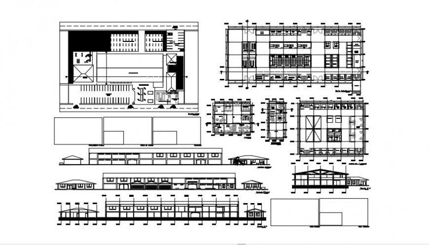 2 d cad drawing of food market elevation auto cad software