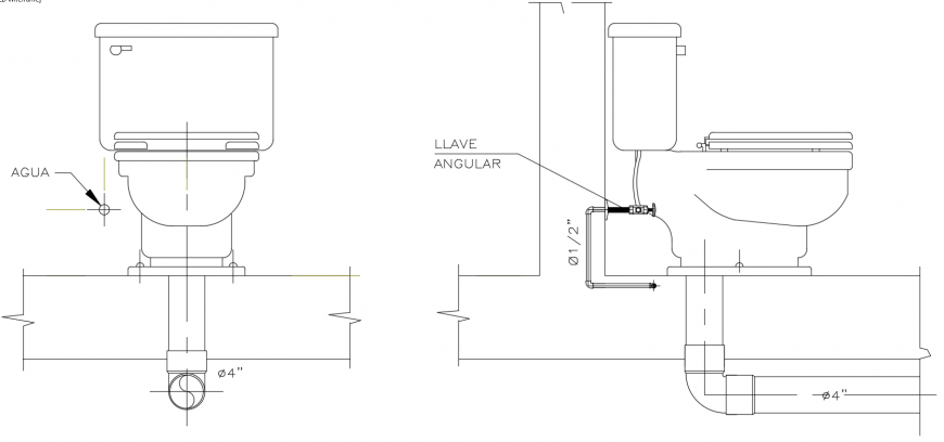 2 d cad drawing of front and side elevation of closet auto cad software