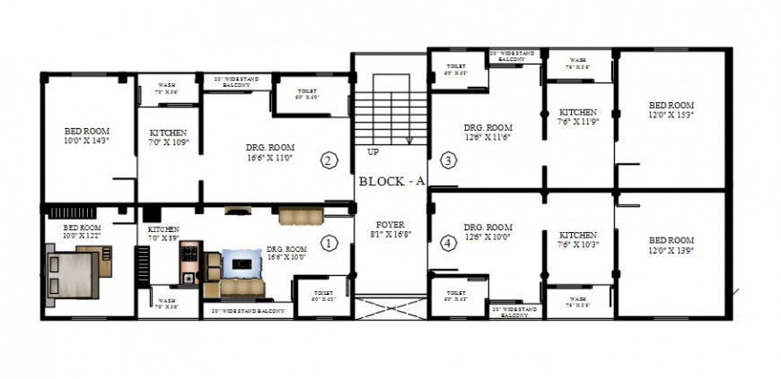 2 d cad drawing of furniture layout Auto CAD software