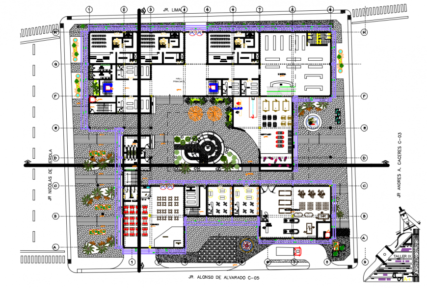 2 d cad drawing of furniture layout shopping mall auto cad software