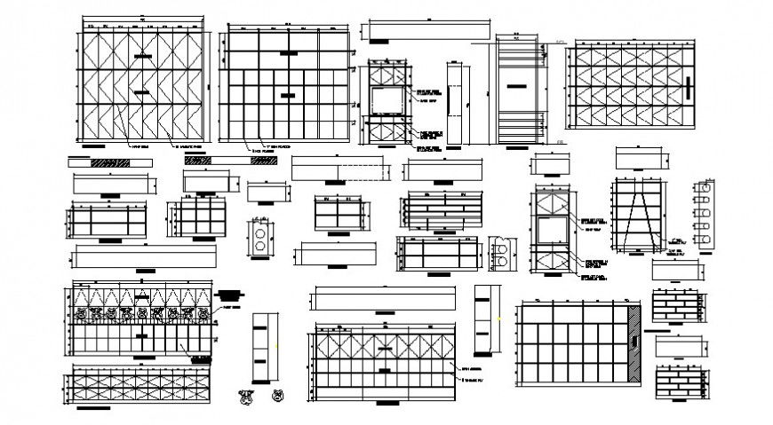 2 d cad drawing of furniture shelves Auto Cad software
