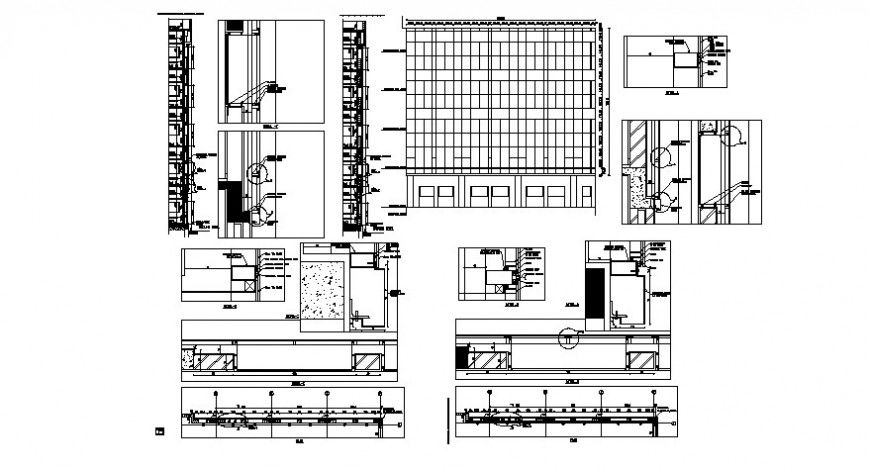 2 d cad drawing of glazing structural detail Auto Cad software