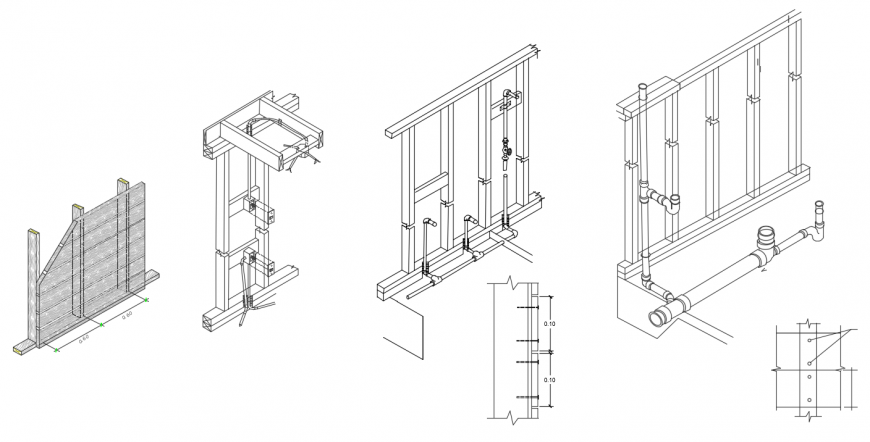 2 d cad drawing of grill back pipelines auto cad software