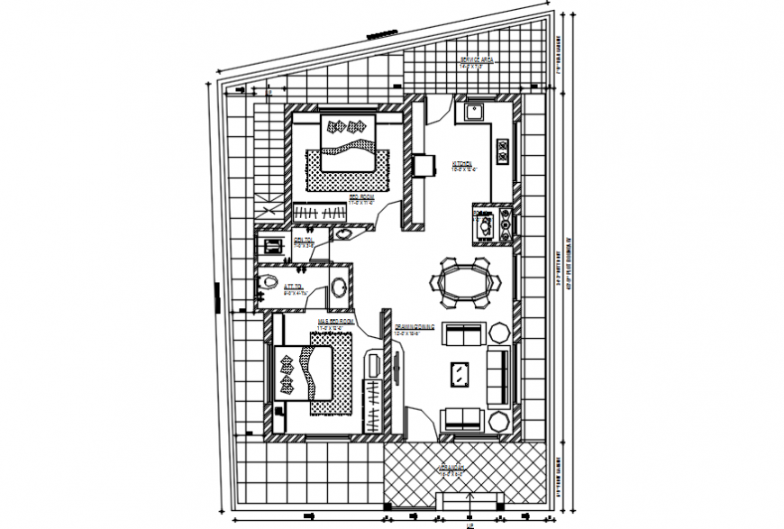 2 d cad drawing of ground floor plan 3 house Auto Cad software