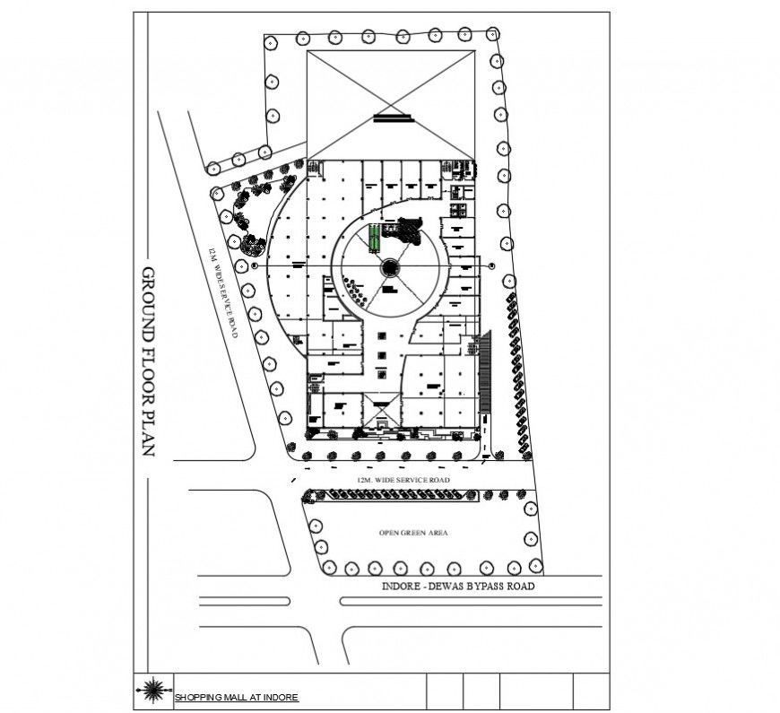 2 d cad drawing of ground floor plan shopping mall auto cad software