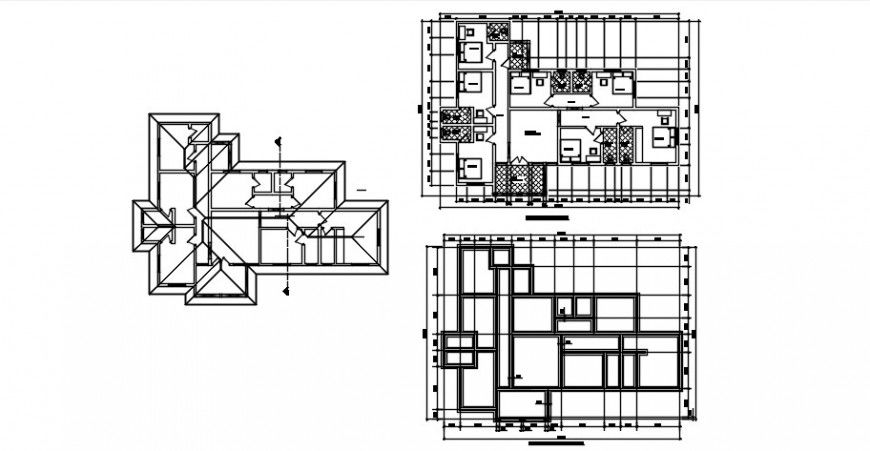 2 d cad drawing of guest house plan auto cad software