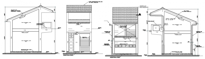 2 d cad drawing of home elevation 1 auto cad software