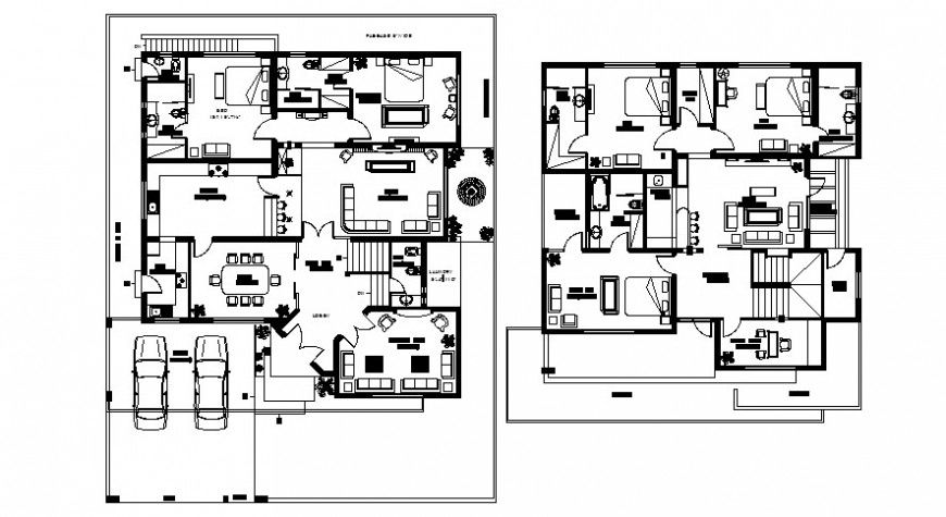 2 d cad drawing of home furniture layout 3 Auto Cad software