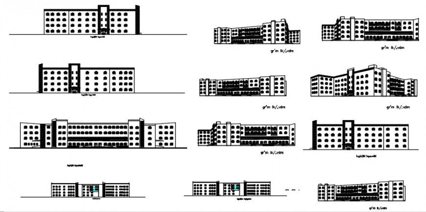2 d cad drawing of hospital exterior Auto Cad software