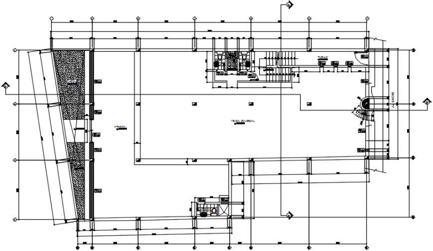 2 d cad drawing of hostel one star Auto Cad software