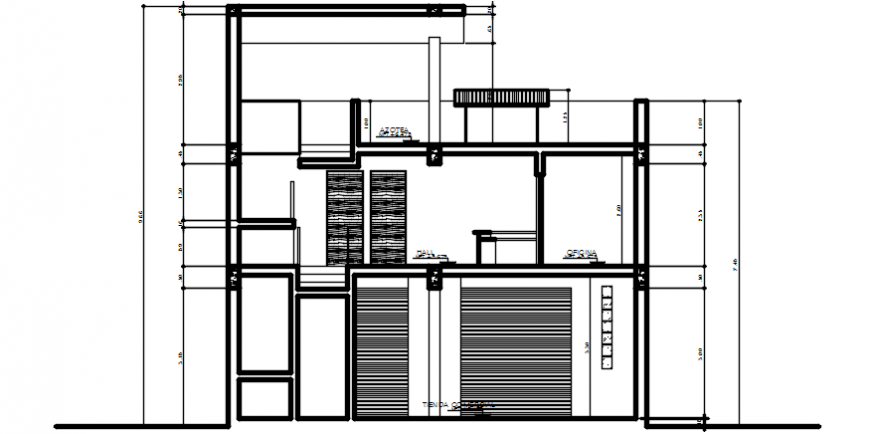 2 d cad drawing of hostel section cut Auto Cad software