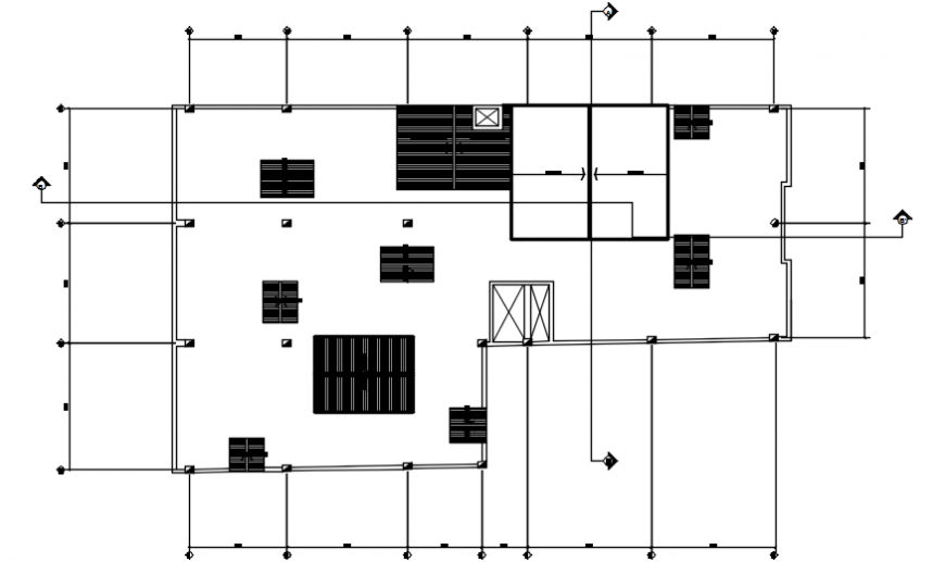 2 d cad drawing of hostel section hatch Auto CAD software