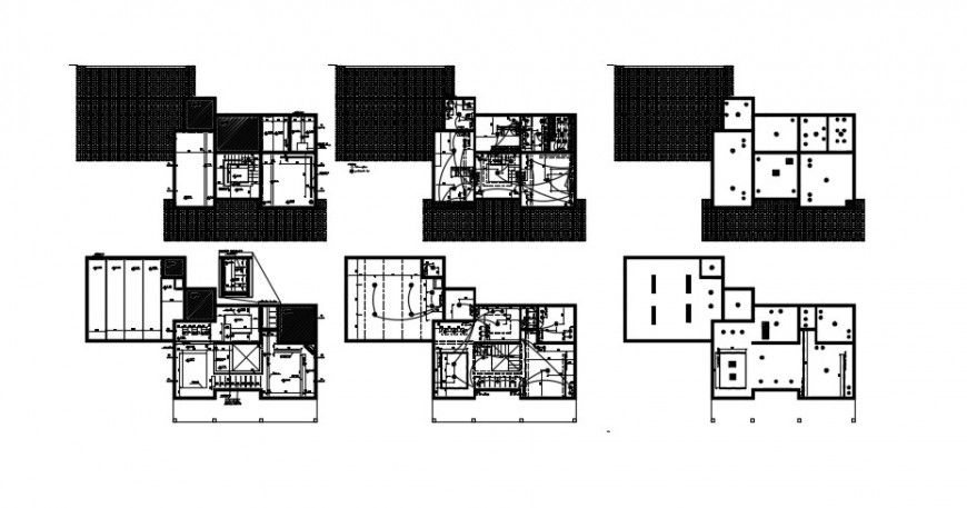 2 d cad drawing of House gypsum heating top view level auto cad software