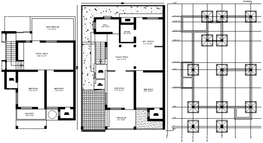 2 D cad drawing of house layout plan Auto CAD software file