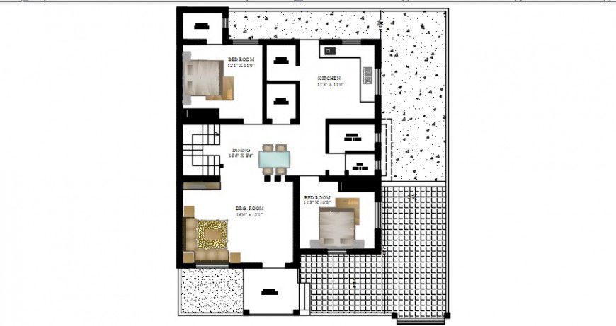 2 d cad drawing of house plan drawing Auto Cad software