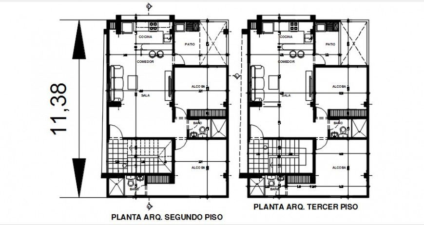 2 d cad drawing of housing and commercial premises plan auto cad software