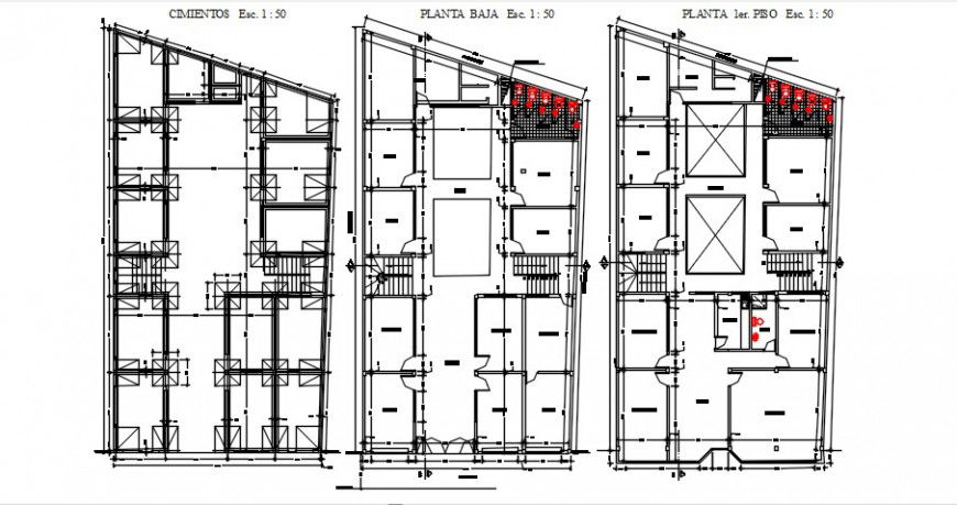 2 d cad drawing of housing with commercial store in lower plant auto cad software