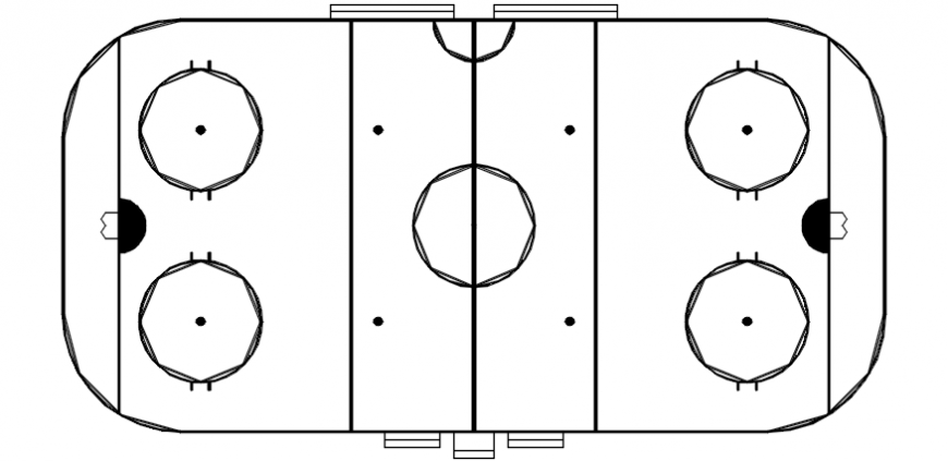 2 d cad drawing of ice hockey rink Auto Cad software