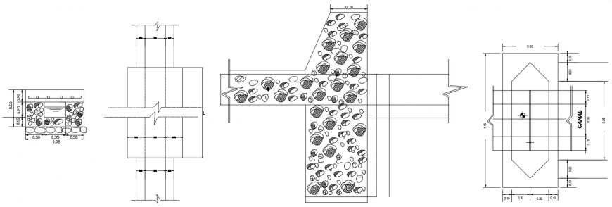 2 d cad drawing of irrigation elevation Auto Cad software