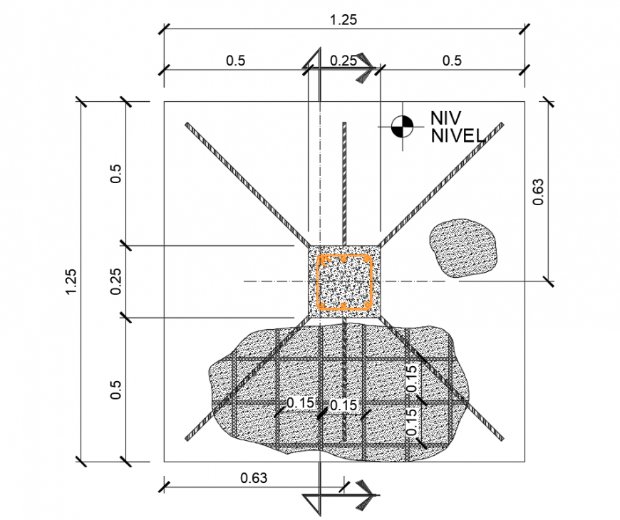 2 d cad drawing of isolated footing auto cad software