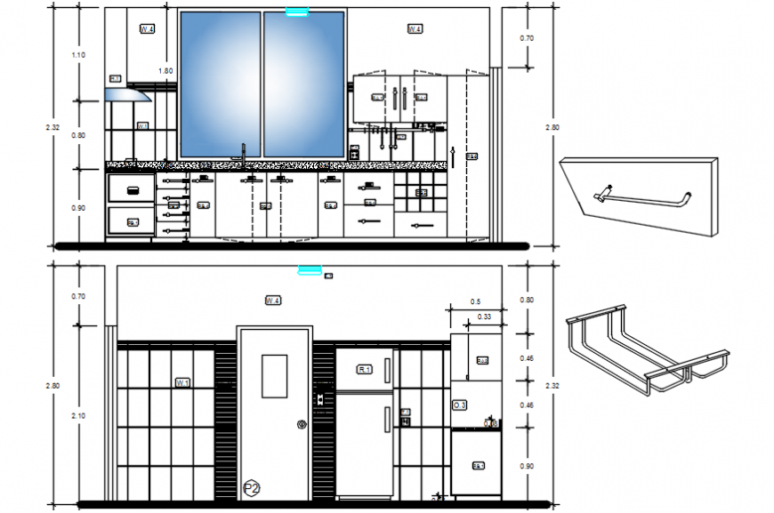 2 d cad drawing of kitchen furniture layout plan auto cad software