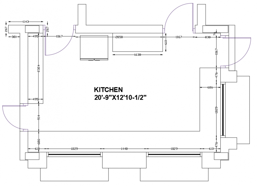 2 d cad drawing of kitchen layout auto cad software