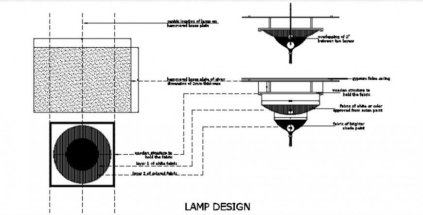 2 d cad drawing of lamp design auto cad software