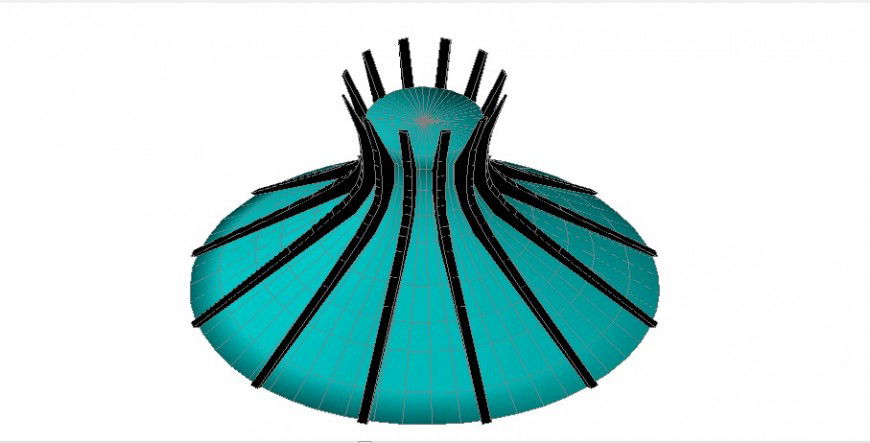 2 d cad drawing of lamp top view auto cad software