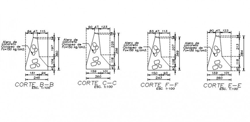 2 d cad drawing of line construction concrete filling auto cad software