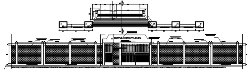2 d cad drawing of main apartment gate elevation and door elevation