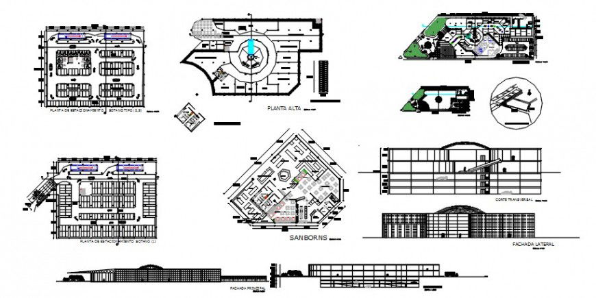 2 d cad drawing of mall Auto Cad software