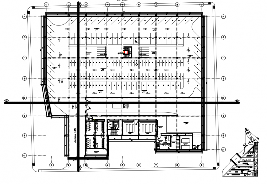 2 d cad drawing of mall level 1 auto cad software
