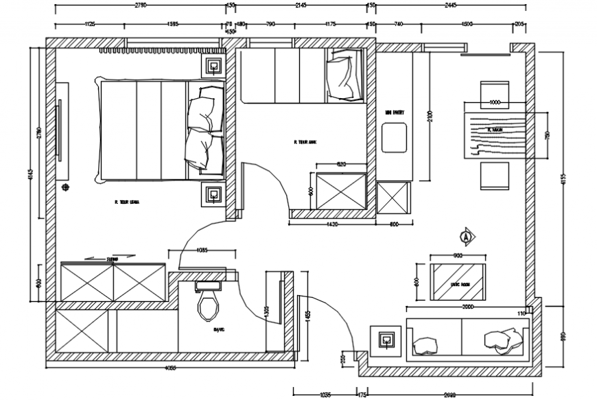 2 d cad drawing of marina apartment Auto Cad software