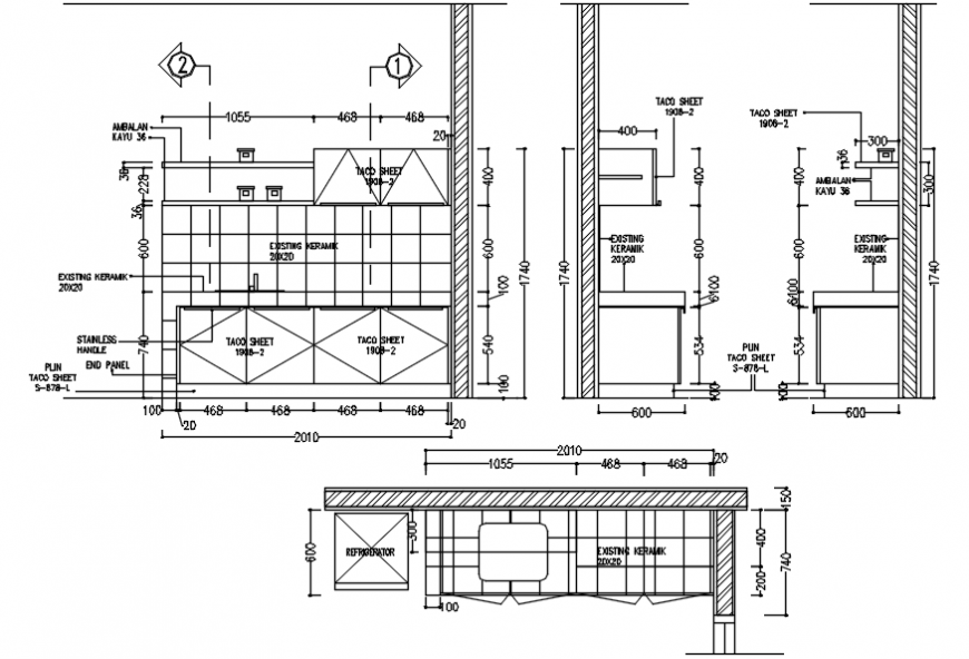 2 d cad drawing of marina apartment elevation Auto Cad software