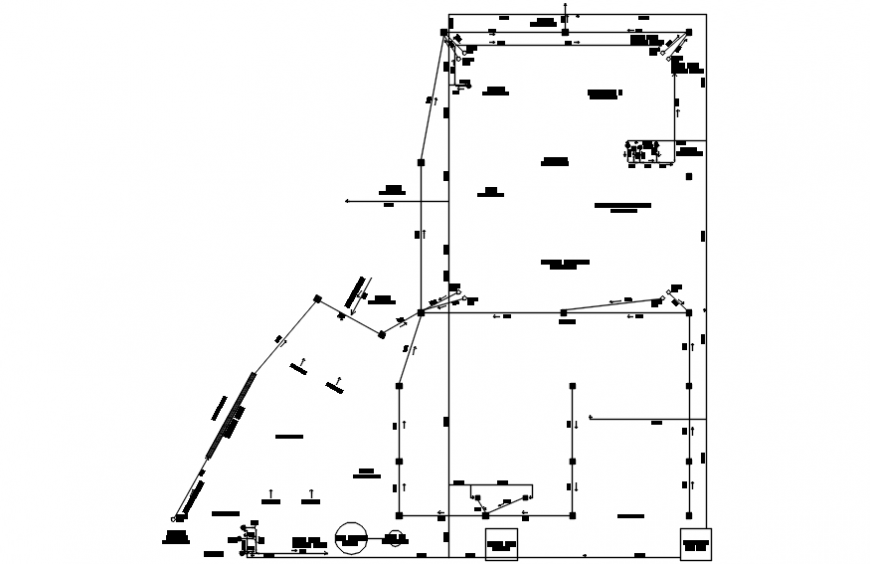 2 d cad drawing of marked plan Auto Cad software