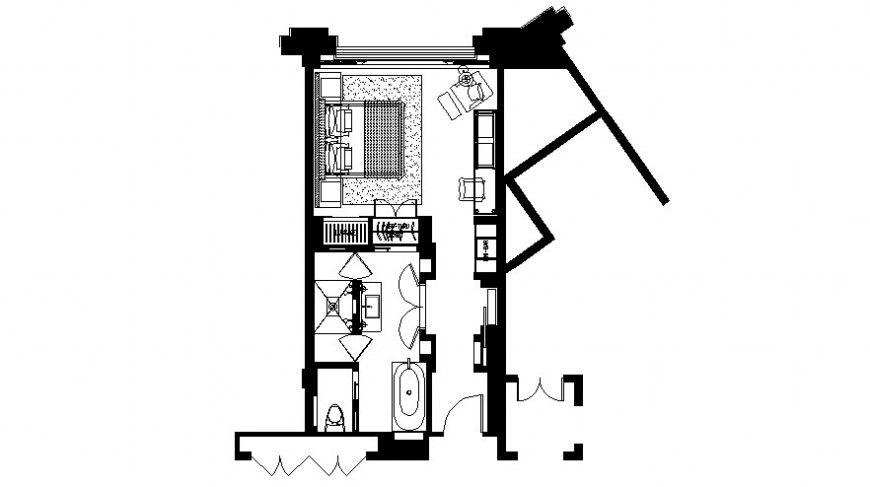 2 d cad drawing of master bedroom Auto Cad software