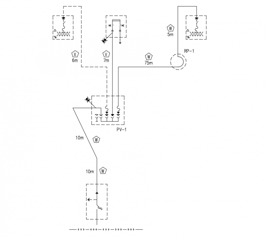 2 d cad drawing of media tension substation auto cad software