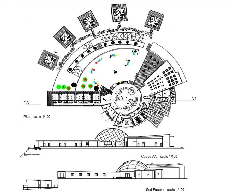 2 d cad drawing of mountain resort auto cad software