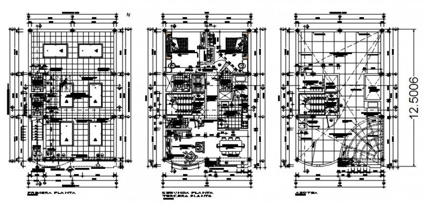 2 d cad drawing of multi-family architecture auto cad software