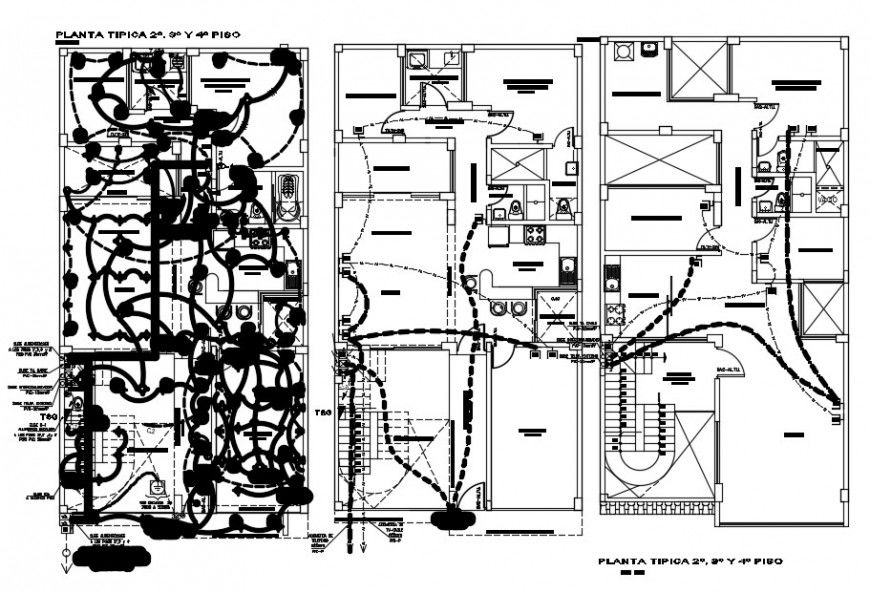 2 d cad drawing of multi-family electrical plan auto cad software