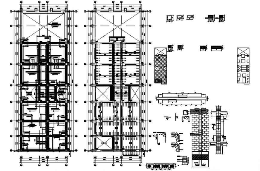 2 d cad drawing of multi-family housing elevation Auto Cad software