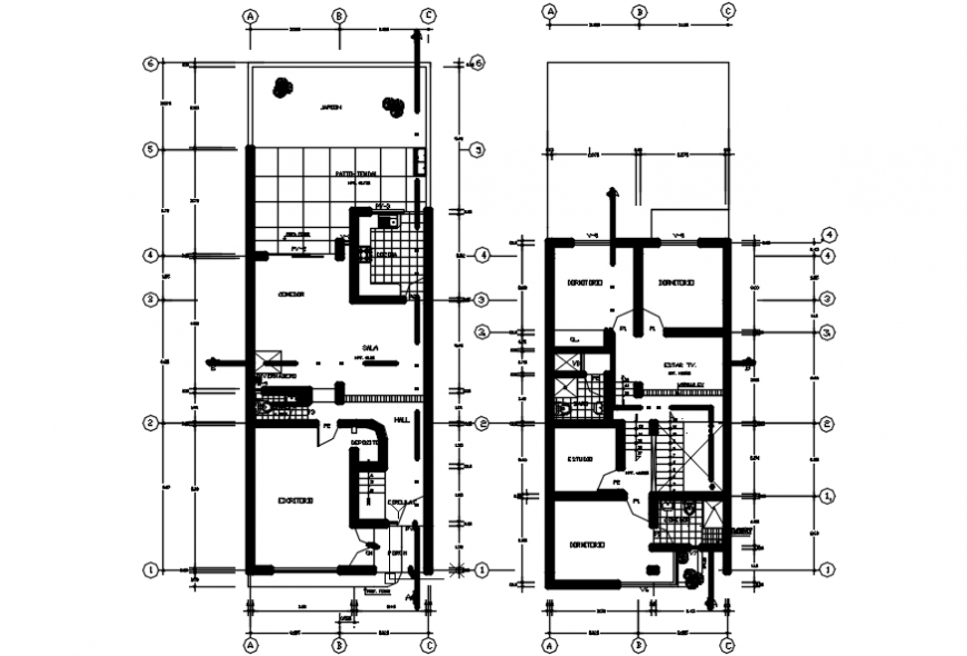 2 d cad drawing of multi-family plan detail Auto Cad software