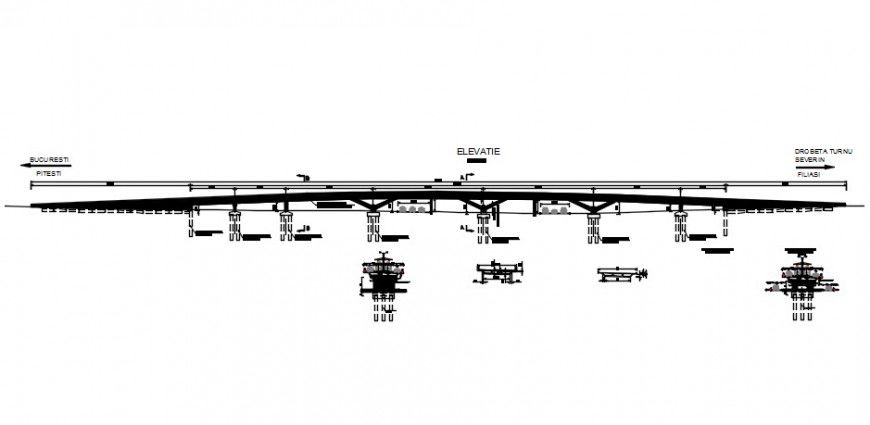 2 d cad drawing of overpass bridge 2 auto cad software