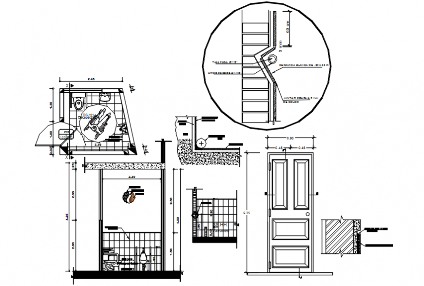 2 d cad drawing of paralyses person in toilet elevation auto-cad software