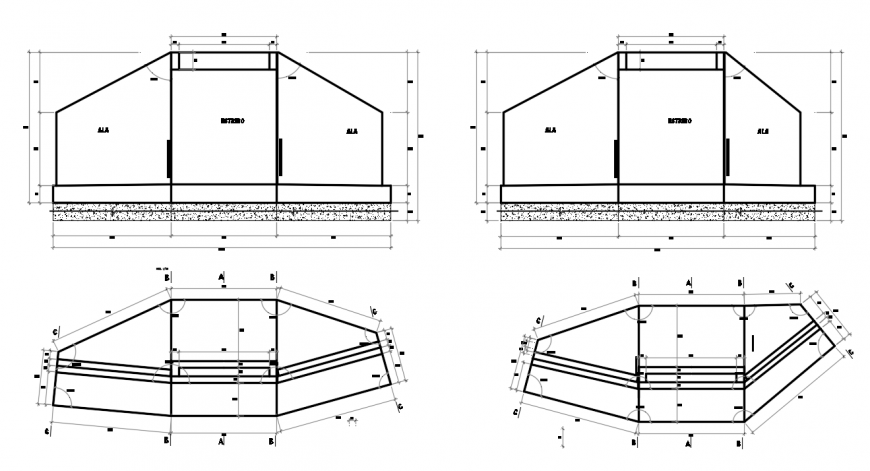 2 d cad drawing of plan, section auto cad software