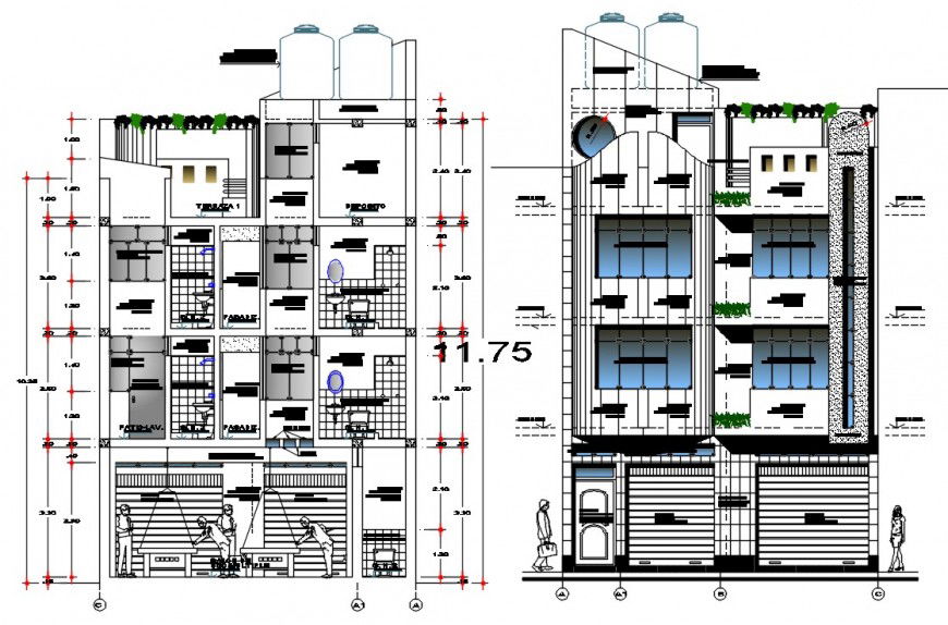 2 d cad drawing of plan house elevation auto cad software